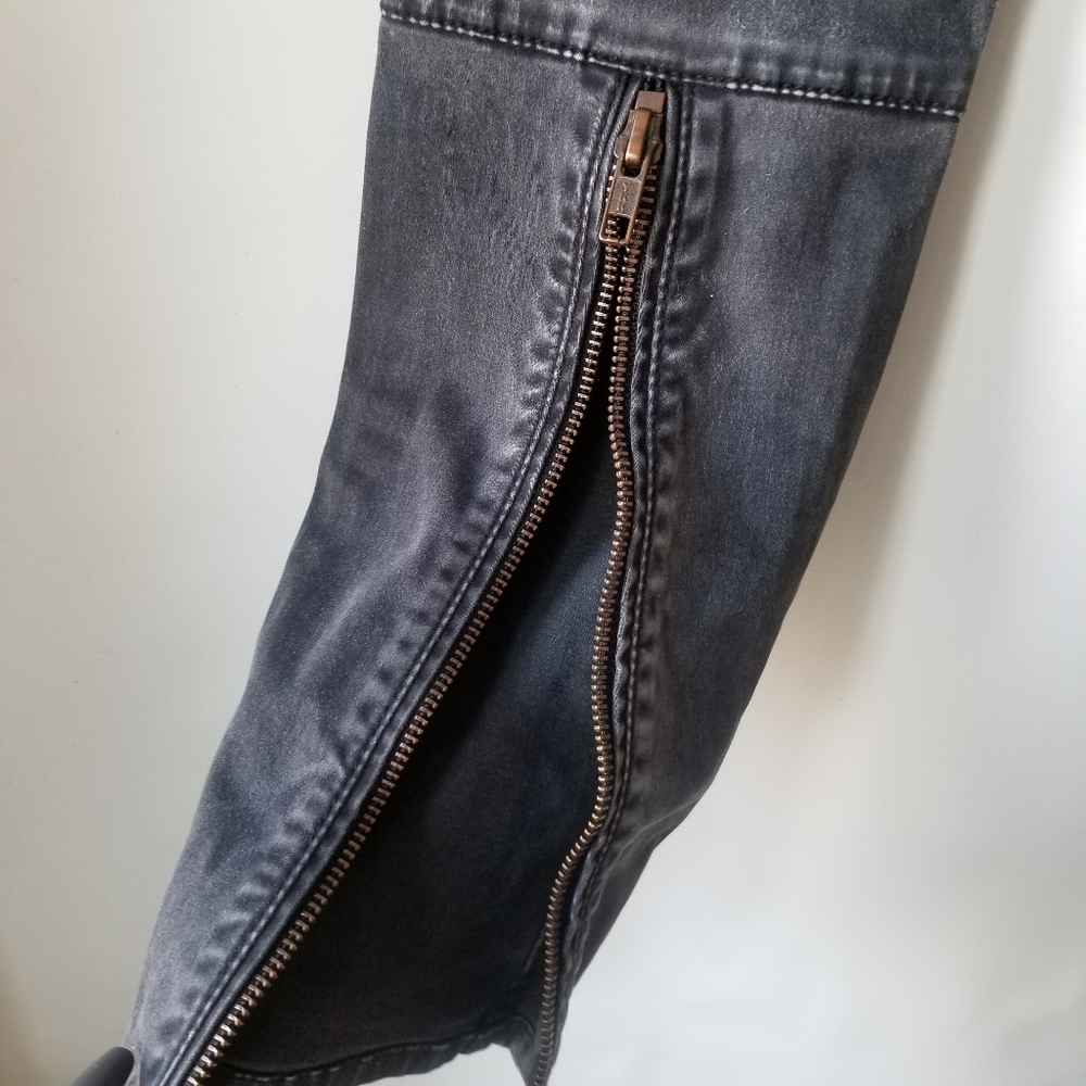 Free People Denim Gray Jeans Zip Up Legging Size 26 - Picture 10 of 11